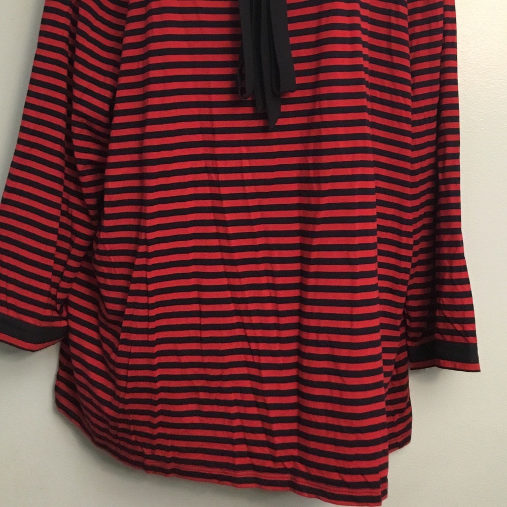 Talbots Bold Red and Navy Striped Top - Picture 8 of 14